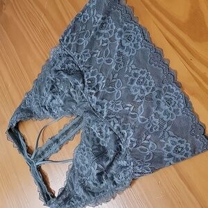 Free People Lace Bralette, Racerback Green, Medium